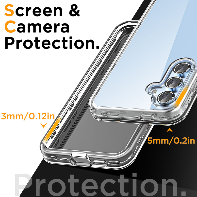 For Samsung Galaxy S24 FE Case Clear Shockproof Heavy Duty Phone Cover