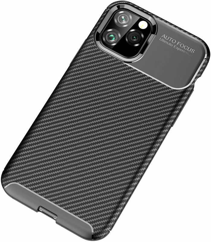 For Apple iPhone 13 Fiber Rugged Case TPU Cover,Black