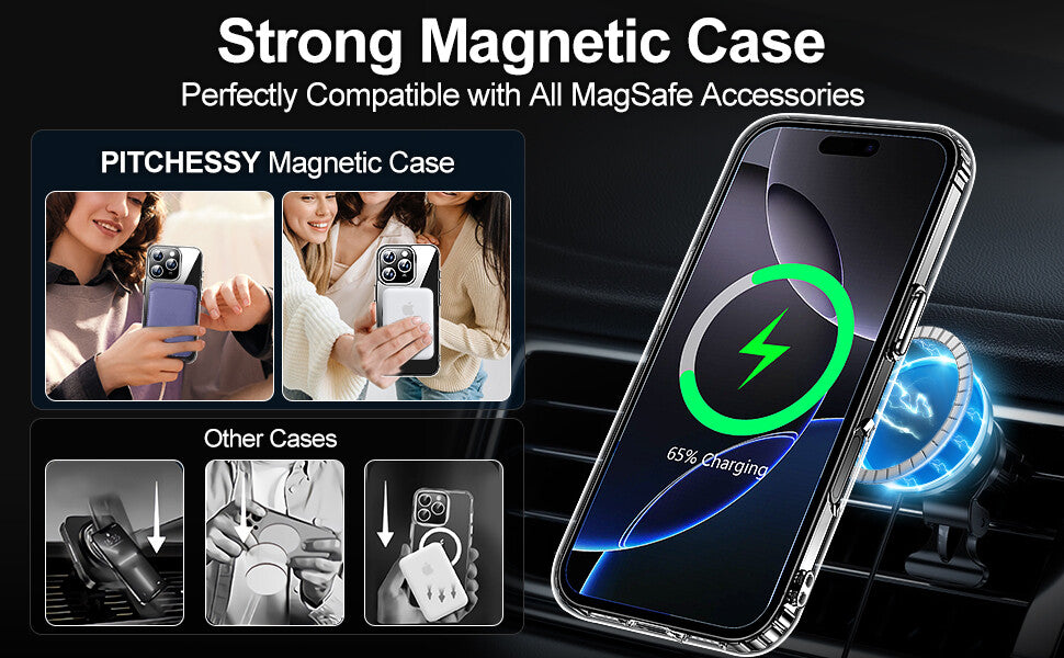 Clear Case for iPhone 16E Shockproof Magnet Cover