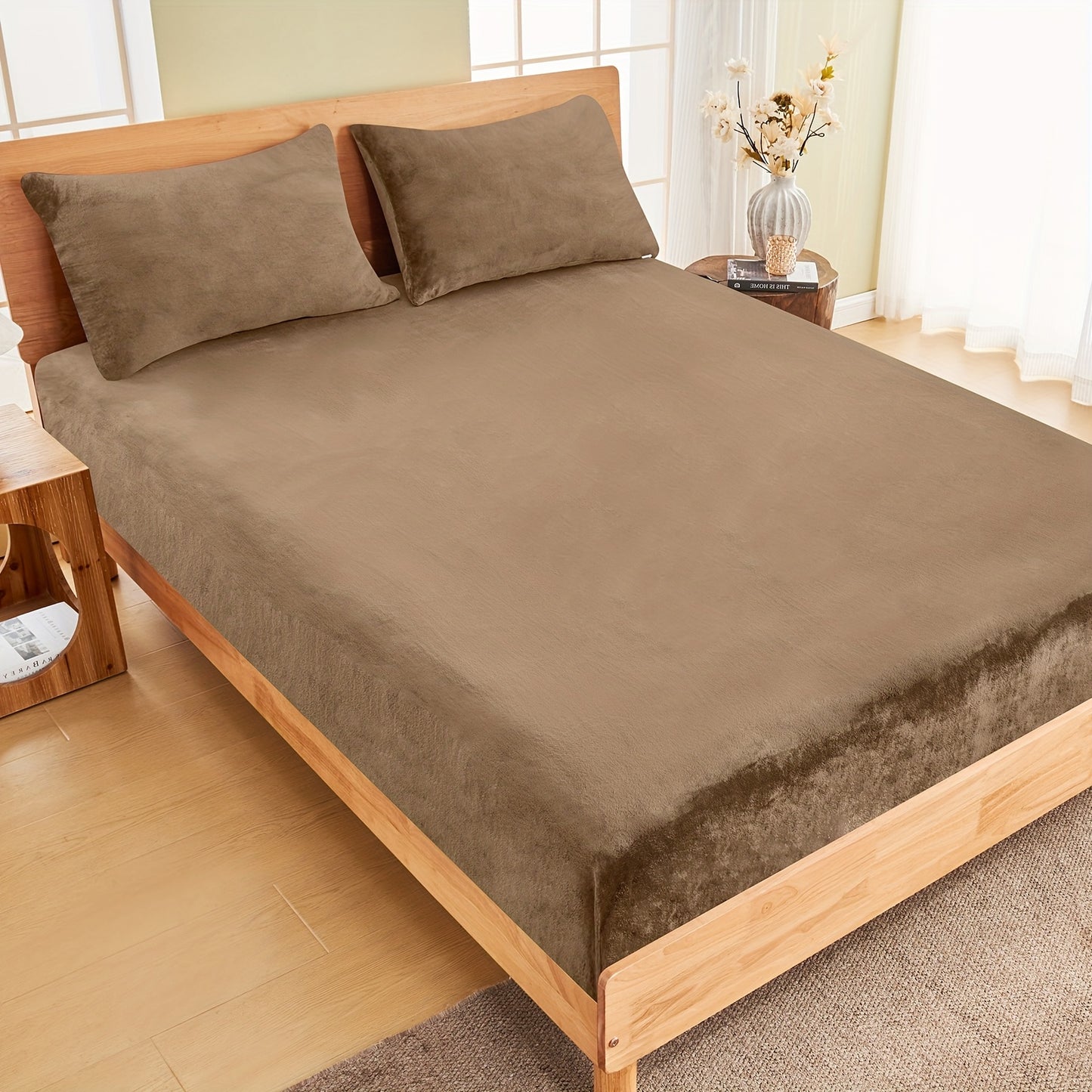 Winter Warm Fitted Sheet and Pillowcases Set - Ultra Soft, Comfy, Luxurious Bed Sheet