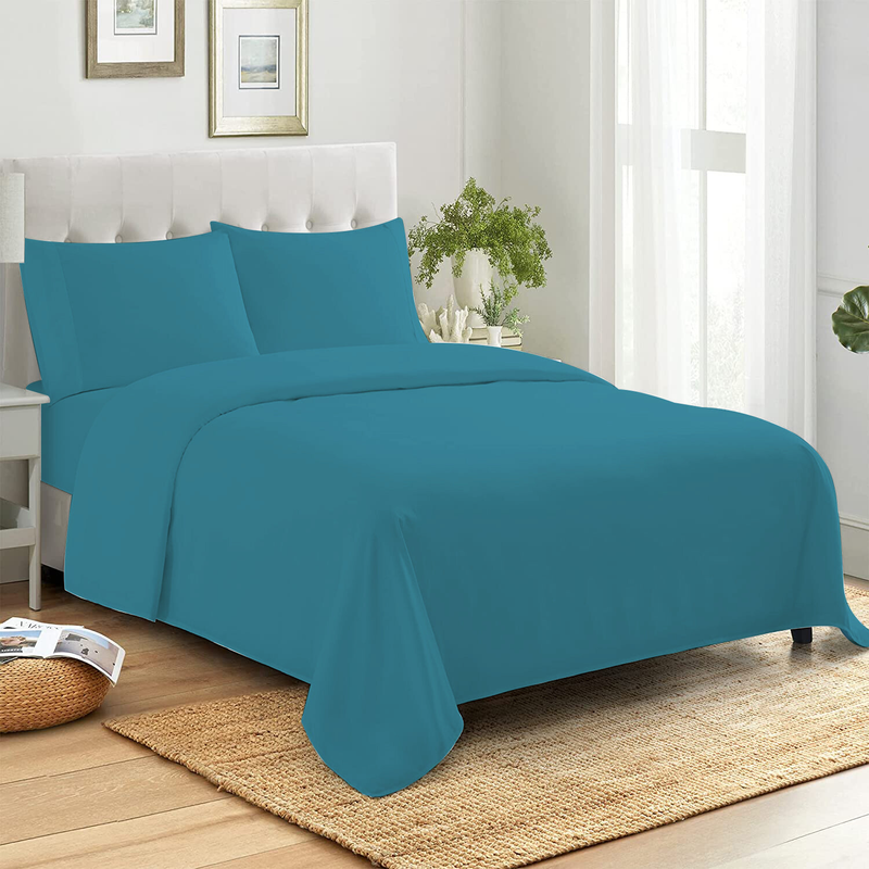 Sheet Set Bed Flat Fitted Single/Double/Queen/King