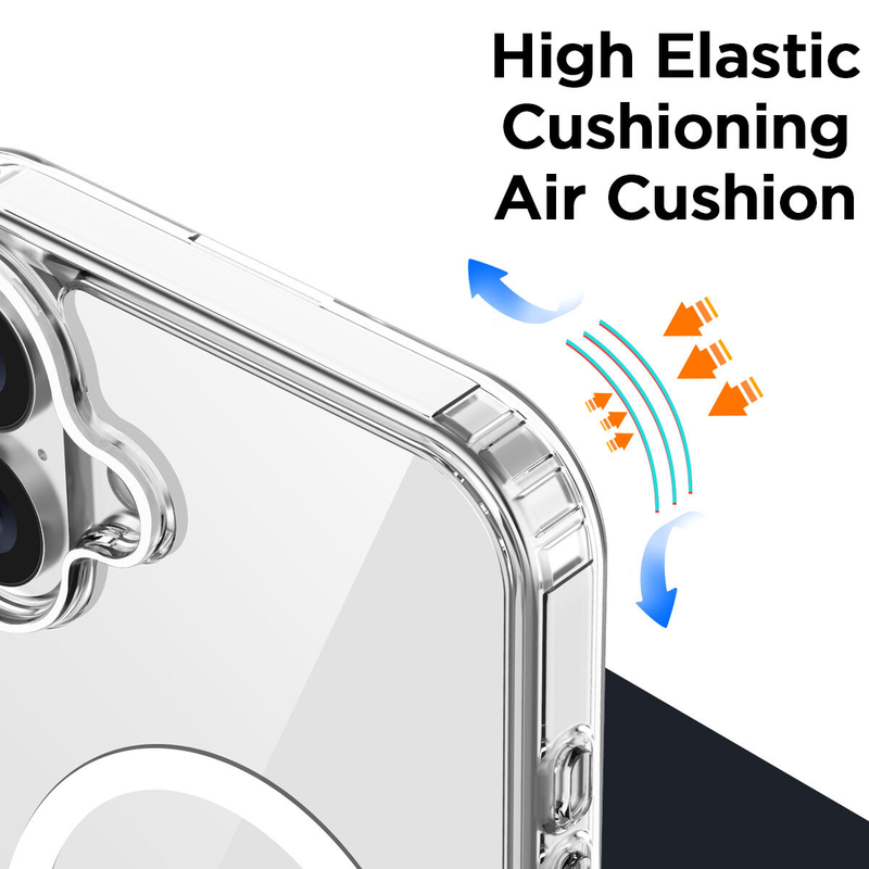 For iPhone 16 Plus Magnet Clear Protective Cover