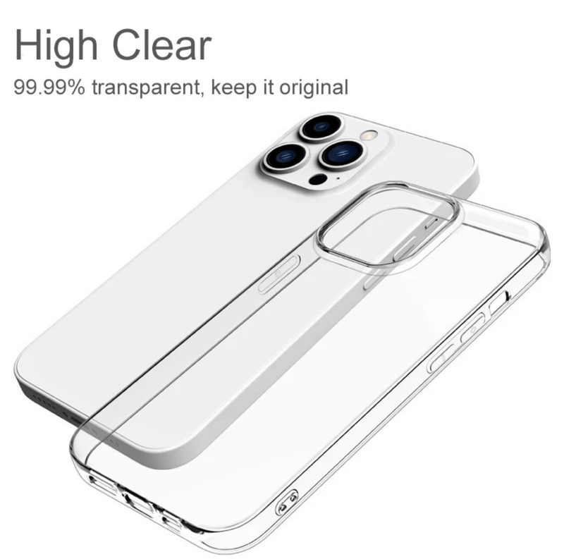 For iPhone 12 Pro Max Case Ultra Thin Clear Soft Silicone Shockproof Cover
