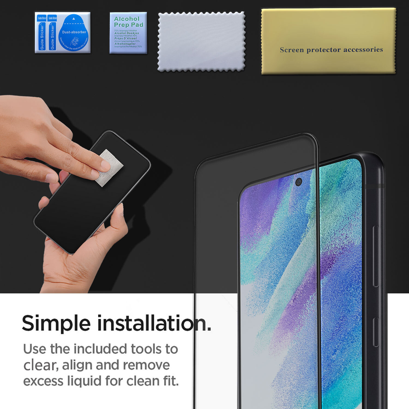 For Samsung Galaxy S21 FE 5G Full Cover Tempered Glass Screen Protector 2-Pack