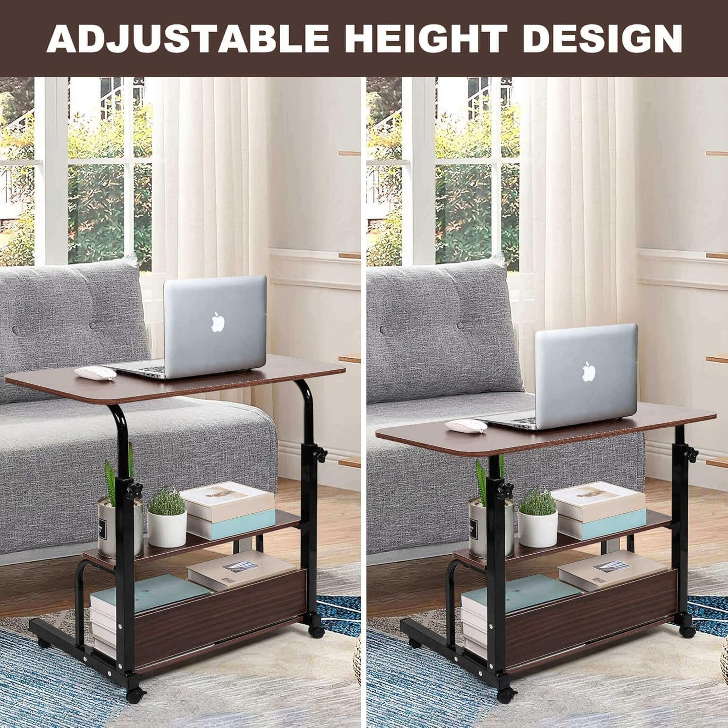 Universal Adjustable Height Mobile Computer Desk