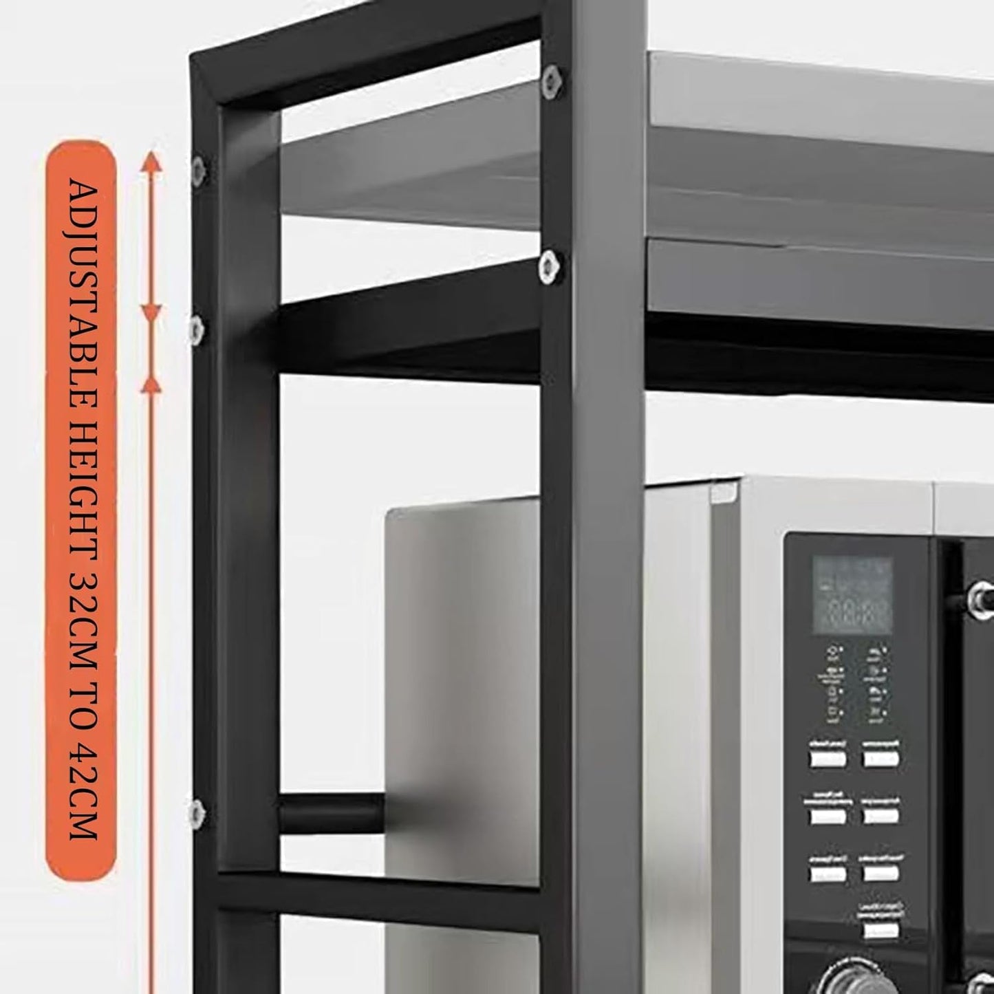 Universal Expandable Microwave Oven Rack, 2 Tier Kitchen Countertop Shelf