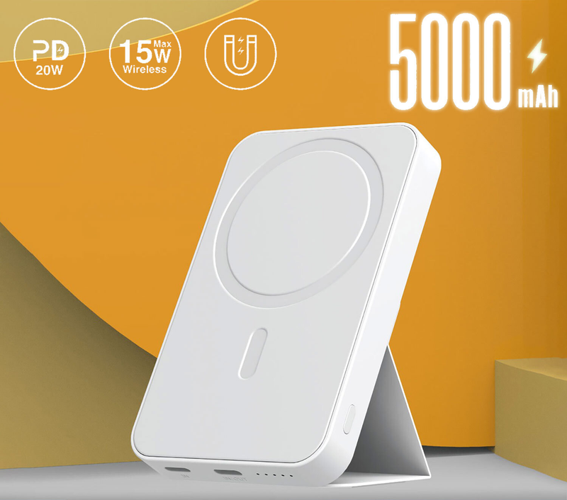 5000mAh Portable Power Bank Magsafe Charger Phone Holder For iPhone