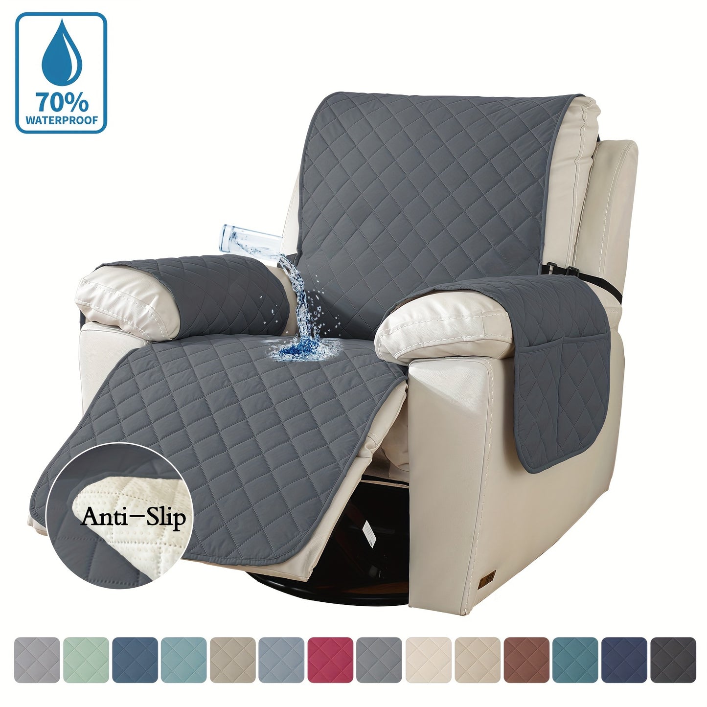 2pcs Waterproof Recliner Chair Non-Slip Cover