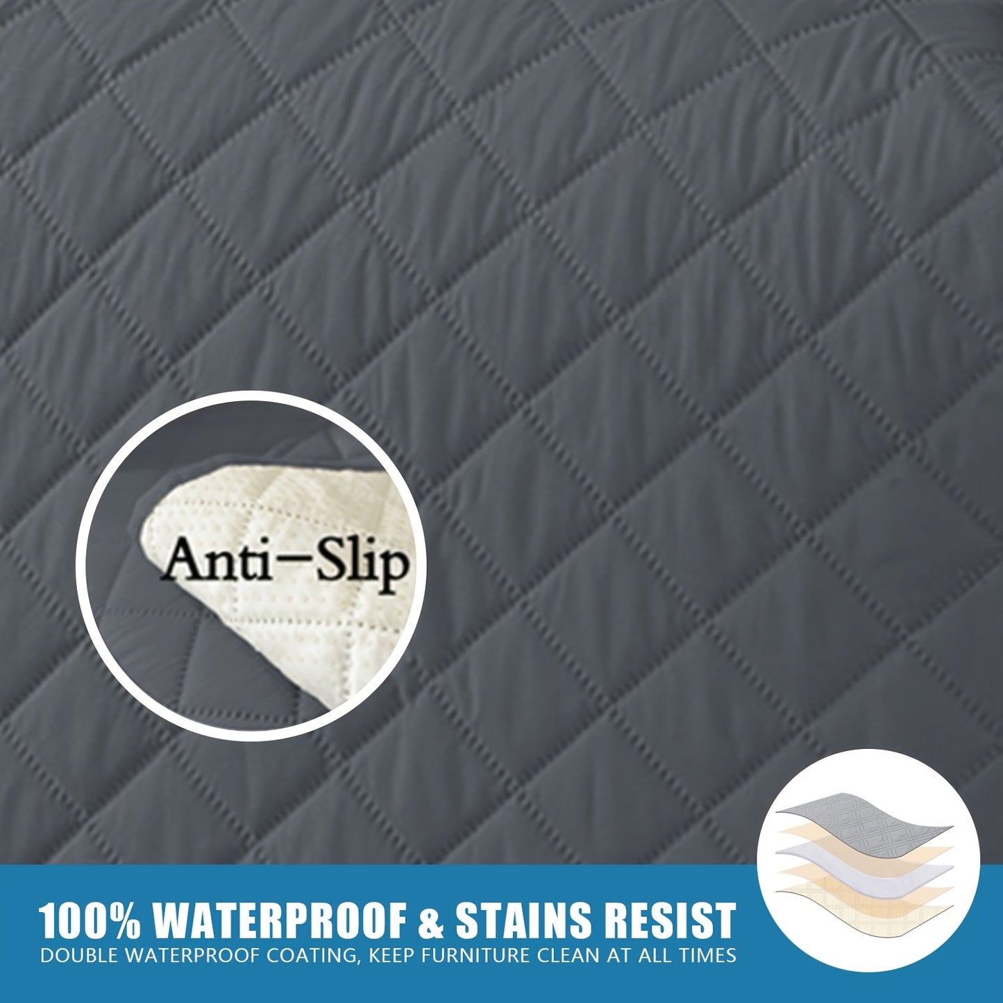 2pcs Waterproof Recliner Chair Non-Slip Cover