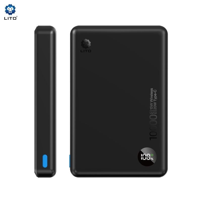 Sleek Portable 10000mAh Magsafe Fast Charge Black Power Bank