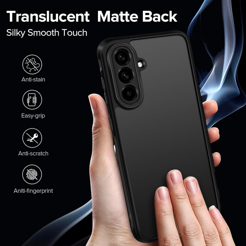 Matte Phone Case for Samsung A35 5G Shockproof Cover-Black