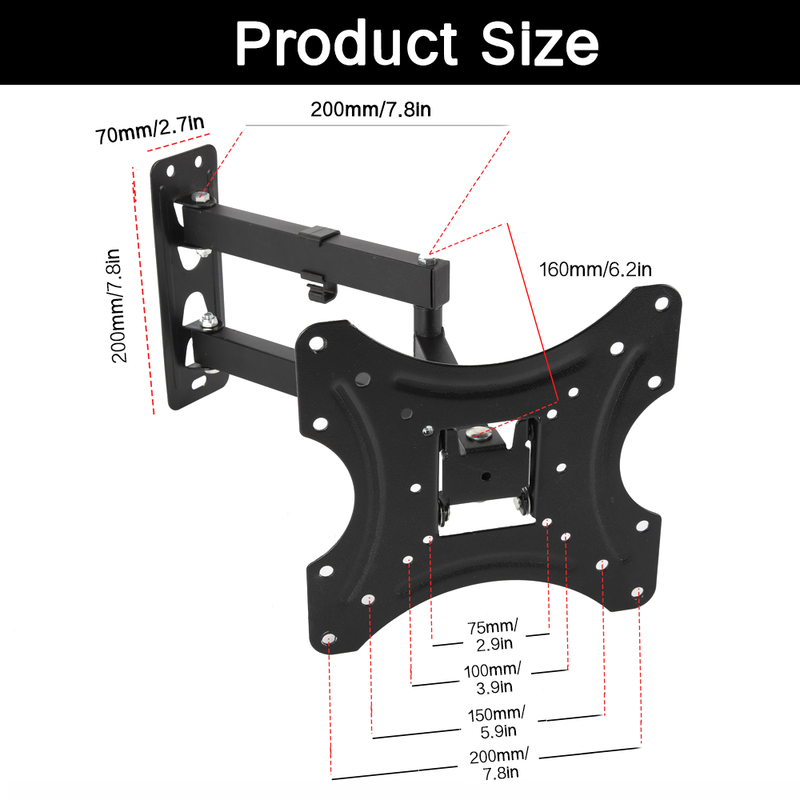 Universal TV Wall Bracket TV Stand tv Mount Full Motion Swivel Tilt LCD LED 32-80 Inch