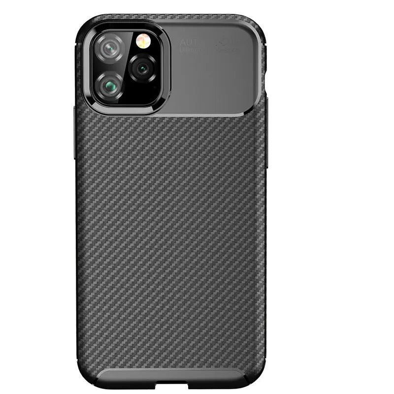 For Apple iPhone 13 Fiber Rugged Case TPU Cover,Black