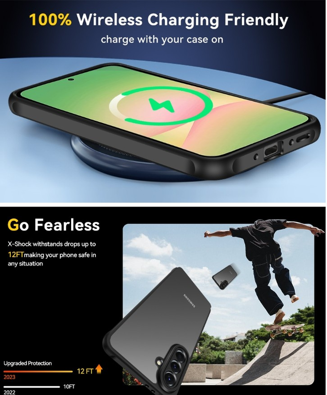 Matte Phone Case for Samsung A35 5G Shockproof Cover-Black