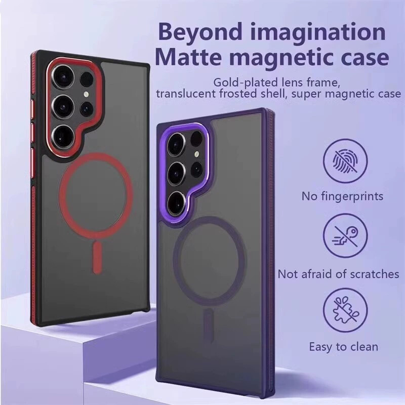 For Samsung Galaxy S25 Ultra Matte Magsafe Strong Magnetic Shockproof Phone Case