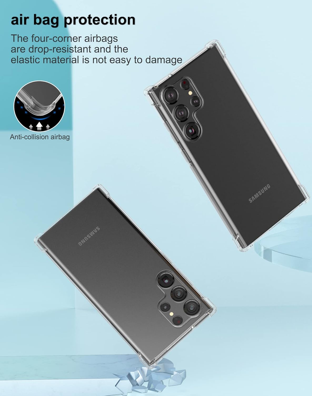 For Samsung Galaxy S25 Ultra Edge S24 S23 S21 Flexible Clear Shockproof TPU case