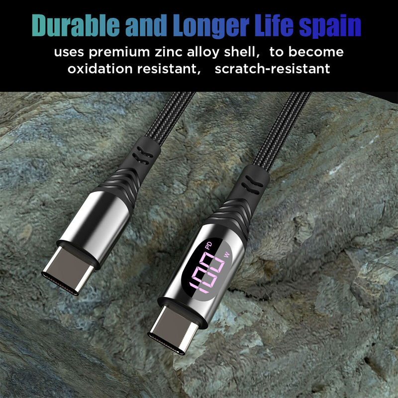 2 x Type C to USB-C Cable Fast Charging Cable with LED Display For iPhone 16 15 and Samsung