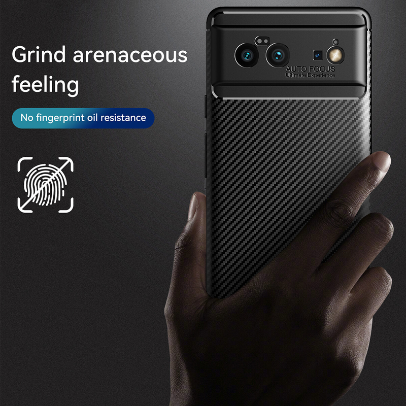 For Google Pixel 8 Pro Case Slim Carbon Fiber Shockproof Heavy Duty Cover