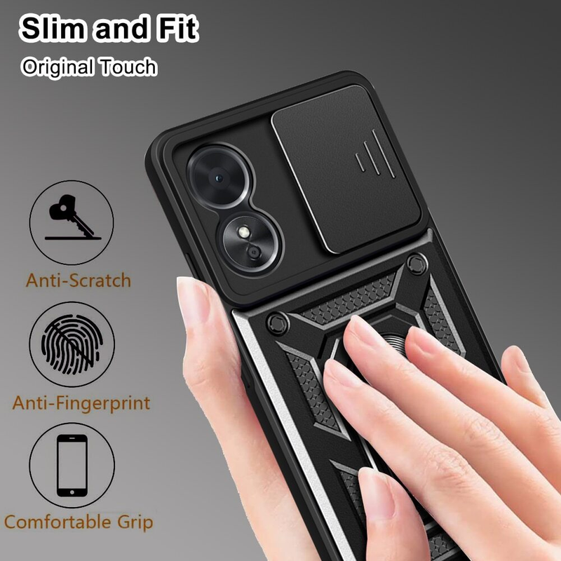 For Oppo A60 5G Shockproof case with Camera Lens Protection-Black