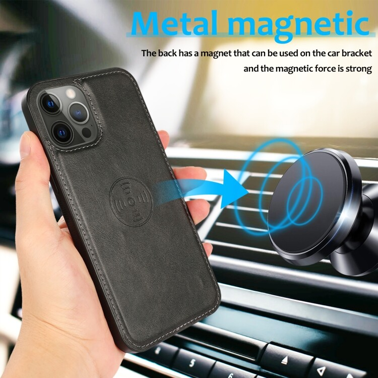 For iPhone 16 Pro Max Magnetic Detachable Black Wallet Case