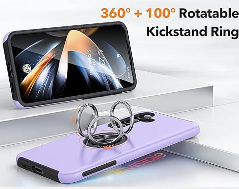 For Samsung Galaxy A56 Case with Ring Holder Kickstand Phone Case-Purple