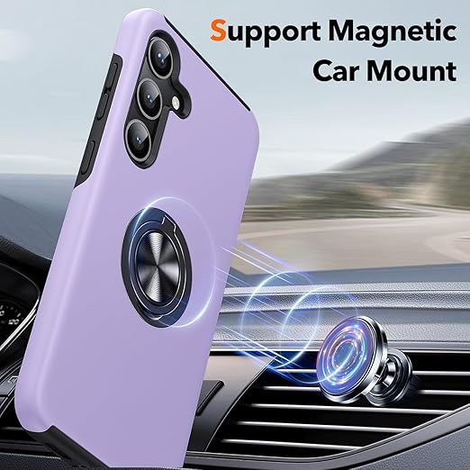 For Samsung Galaxy A56 Case with Ring Holder Kickstand Phone Case-Purple