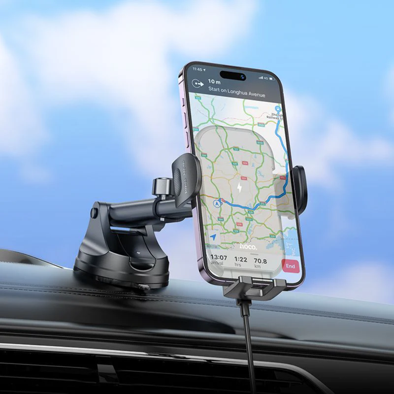Universal 15W Wireless Car Holder Fast Charge Dashboard Windscreen Mount Stand