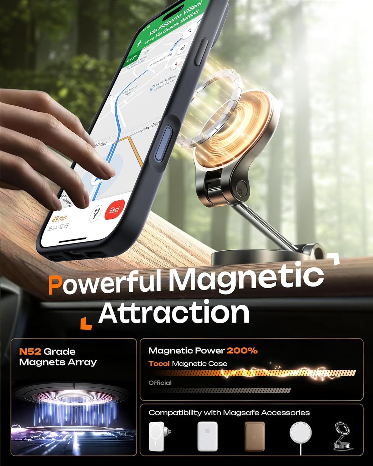 For iPhone 17 Pro Case Translucent Matte Phone Cover-Navy Blue