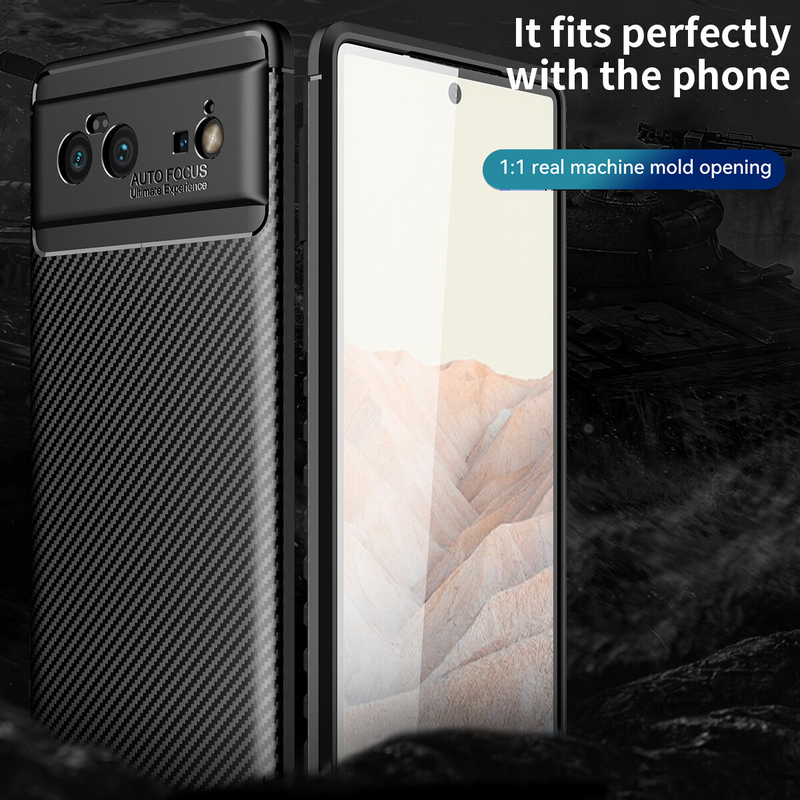 For Google Pixel 8 Pro Case Slim Carbon Fiber Shockproof Heavy Duty Cover