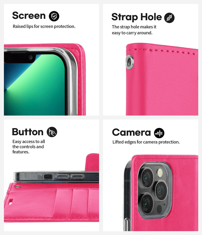 Flip Wallet Case for iPhone 15 - Hot Pink