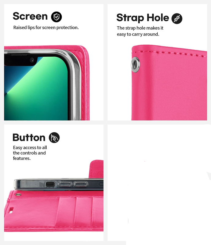 Flip Wallet Case for iPhone 14 Plus , Hot Pink