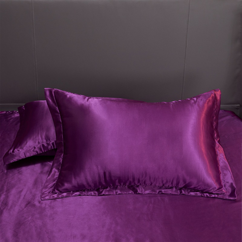 2Pcs Silk Satin Pillow Case