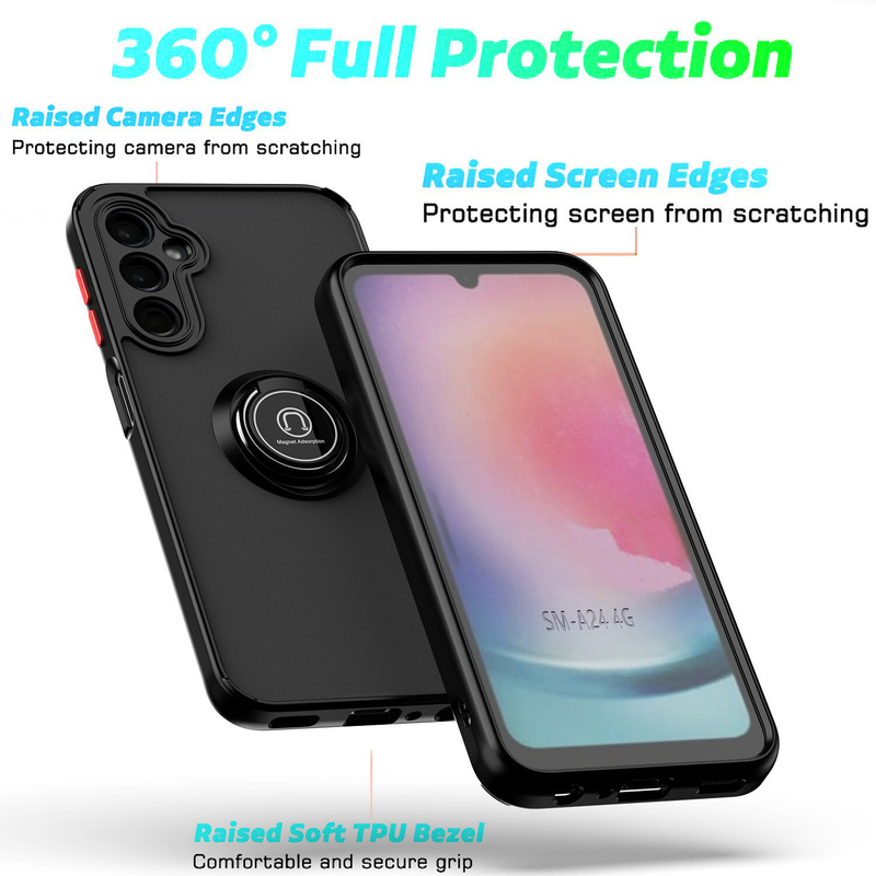 For Samsung A15 Case with Car Mount Magnetic Ring Shockproof Cove