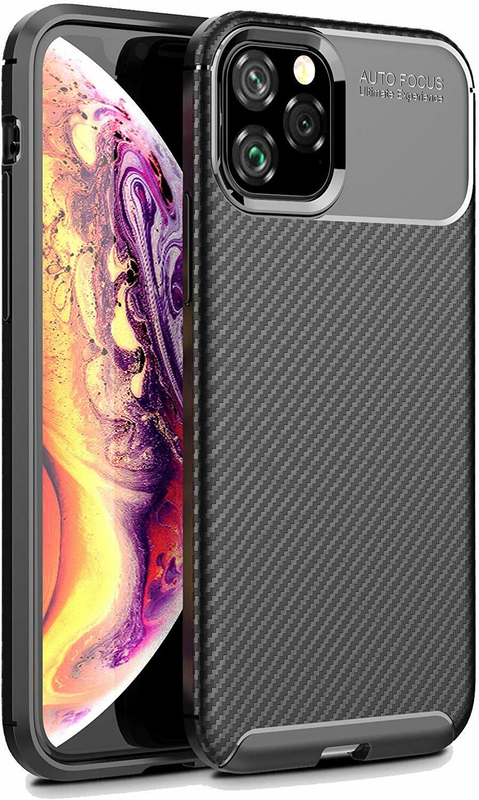 For Apple iPhone 13 Fiber Rugged Case TPU Cover,Black