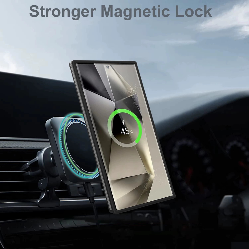 For Samsung Galaxy S24 Plus Matte Magsafe Strong Magnetic Shockproof Phone Case-Black