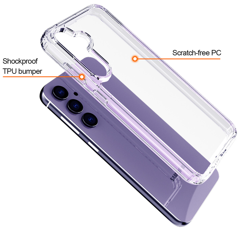 For Samsung Galaxy S25 Clear Shockproof Protective Case