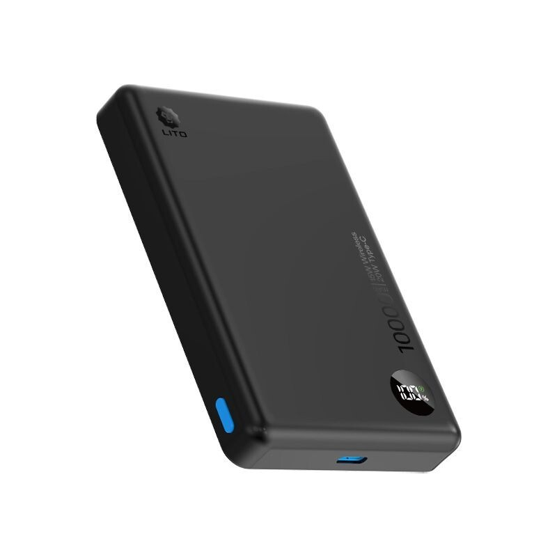 Sleek Portable 10000mAh Magsafe Fast Charge Black Power Bank