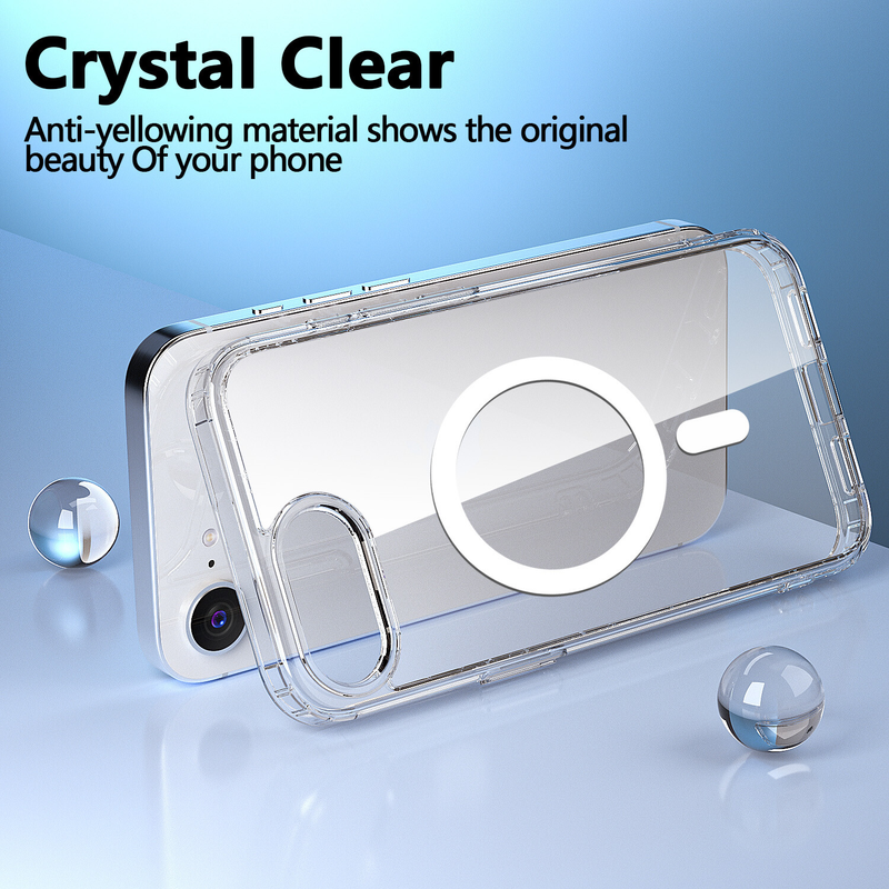 For iPhone 16e MagSafe Case Clear Shockproof Protective Cover