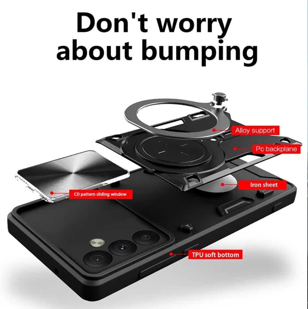 Shockproof case with Camera Slide Window Cover For Samsung Galaxy A35