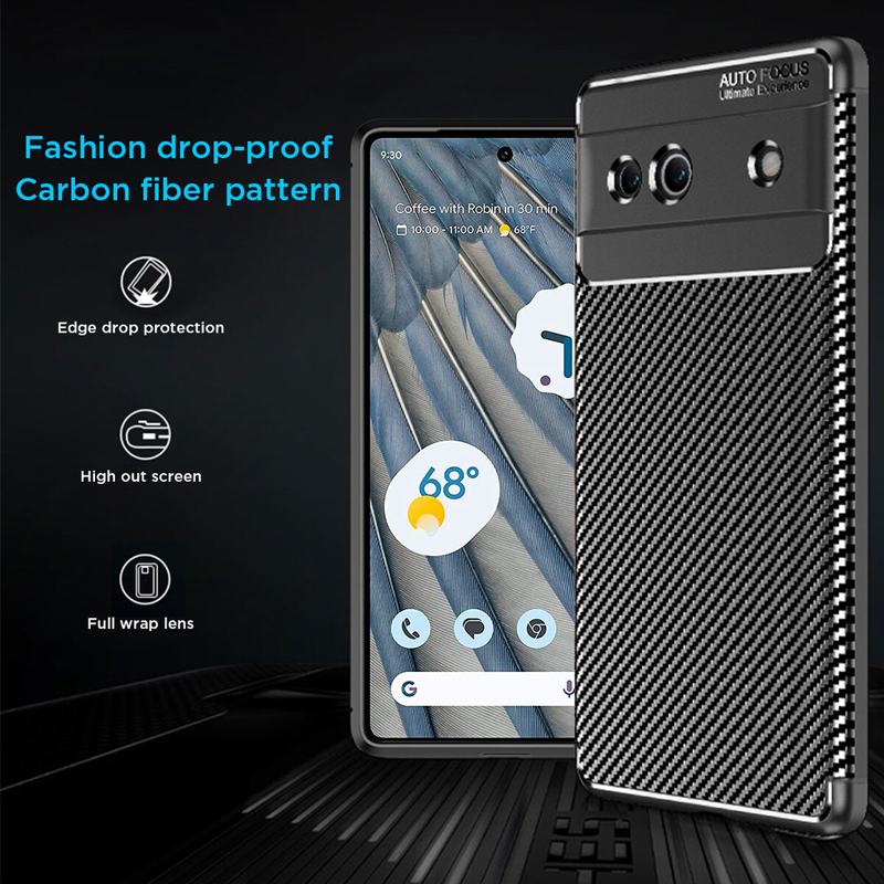 For Google Pixel 8 Pro Case Heavy Duty Shockproof Carbon Fiber Cover