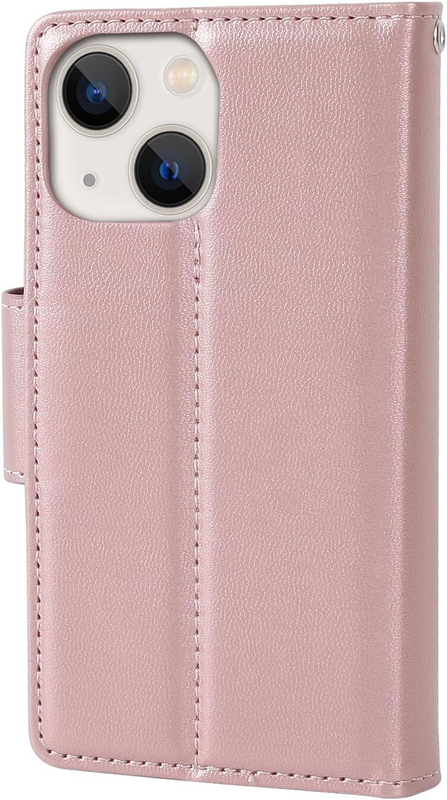 For iPhone 16 Pro Max Magnetic Detachable Rose Gold Wallet Case