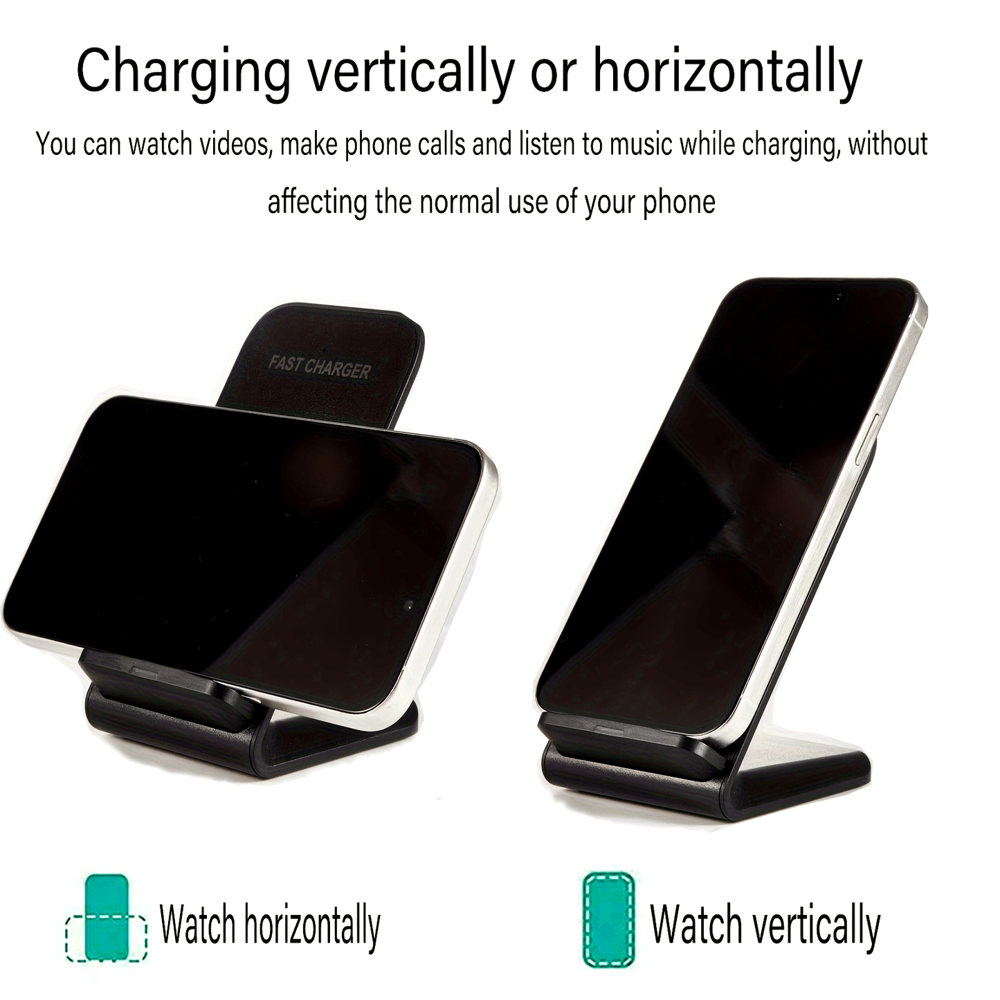 Universal Wireless Charger Stand Dock for Apple iPhone Samsung Android Phone