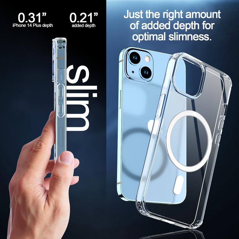 For iPhone 15 Clear Case MagSafe Shockproof Magnetic Cover
