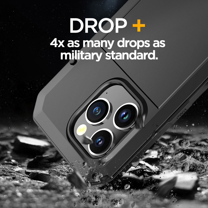 For iPhone 15 Pro Max Metal Case Shockproof Heavy Duty Cover