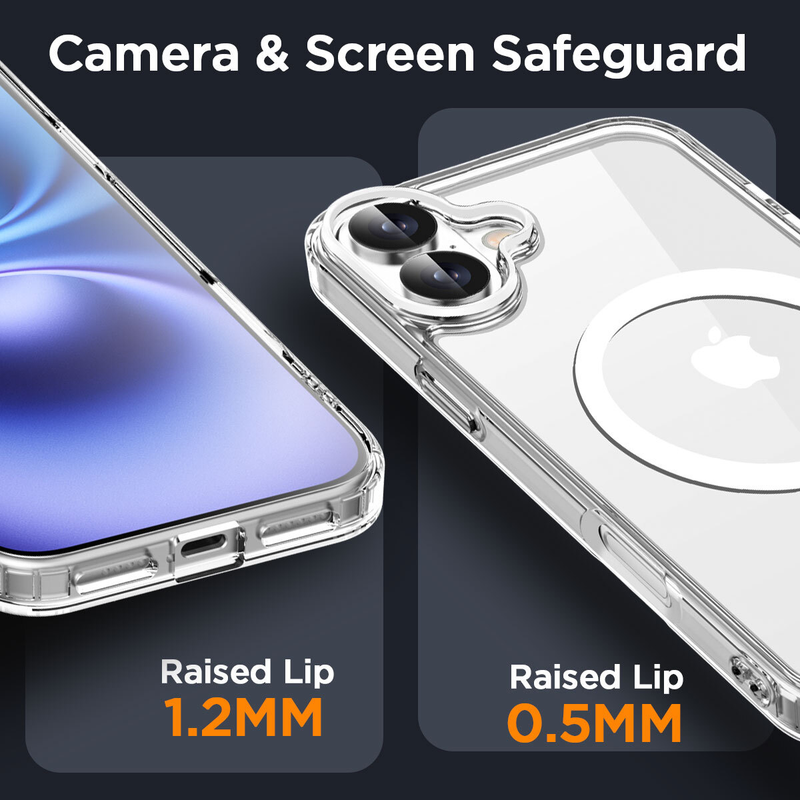 For iPhone 16 Plus Magnet Clear Protective Cover