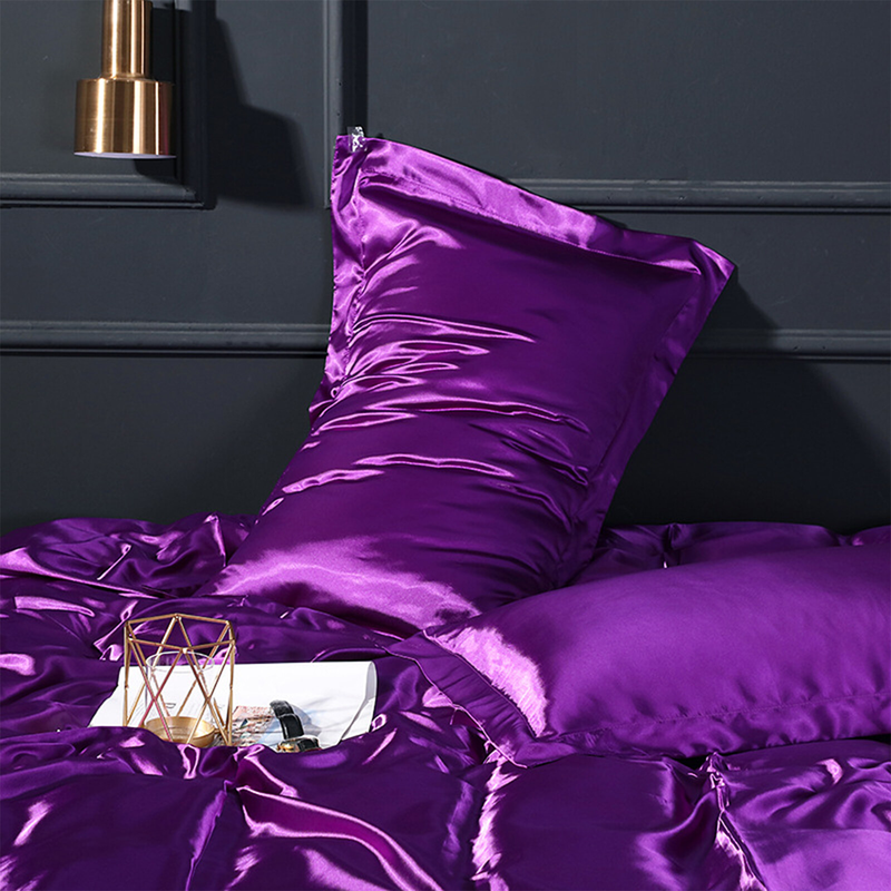 2Pcs Silk Satin Pillow Case