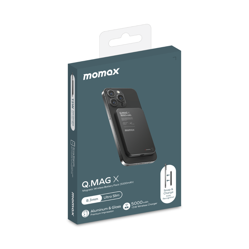 Ultra Slim Universal 5000mAh Magnetic Portable Metal Power Bank-Black Colour