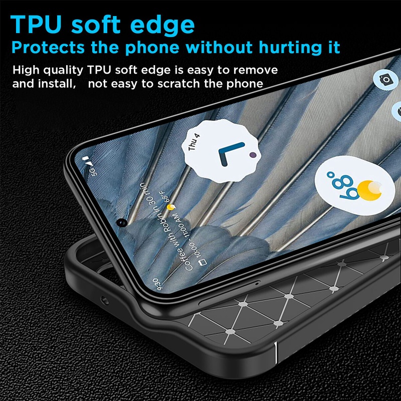 For Google Pixel 9 Pro Case Heavy Duty Shockproof Carbon Fiber Cover