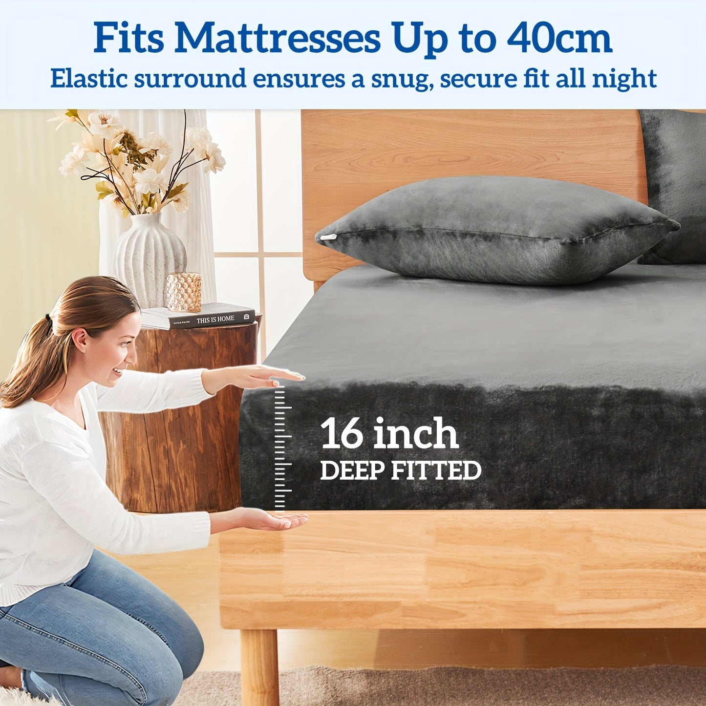 Winter Warm Fitted Sheet and Pillowcases Set - Ultra Soft, Comfy, Luxurious Bed Sheet