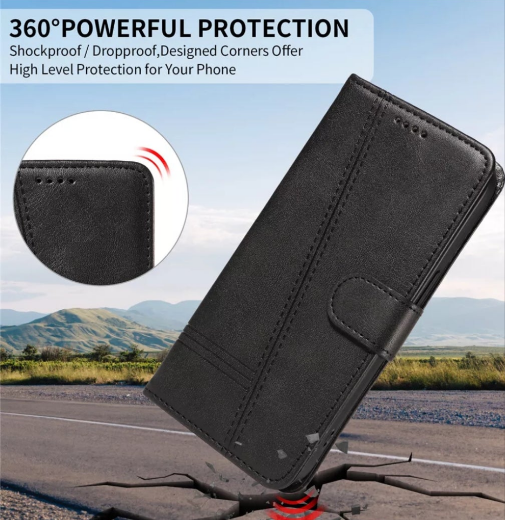 For Samsung Galaxy A06 Wallet Case with Card holder Black Colour Flip Cover